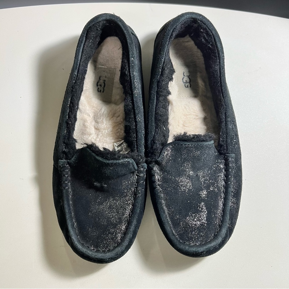 UGG Women's Black Moccasins with Plush Lining